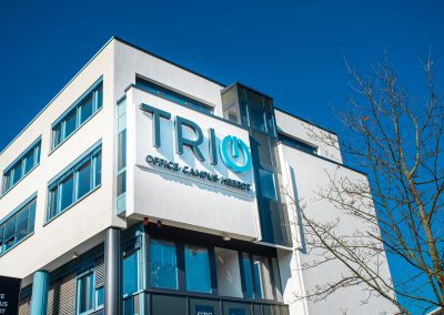 TRIO campus signage in Düsseldorf