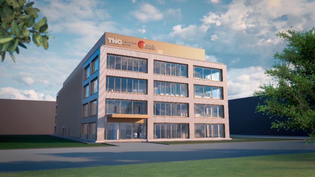 Rendering of the Eindhoven photonic chip pilot line building at High Tech Campus Eindhoven